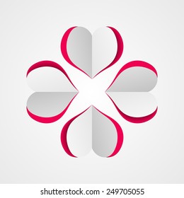 Stylish paper cutout hearts for Happy Valentine's Day celebration.
