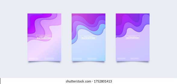 stylish papercut set background modern cover design template