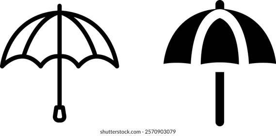 "Stylish Parasol Vector Icon Set for Outdoor Design"