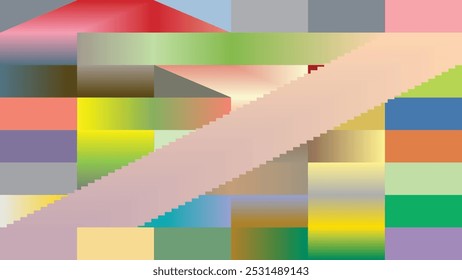Stylish pastel abstract geometric gradient decorative background