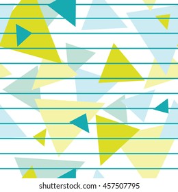 Stylish pastel pattern with triangles and strips. geometric pattern fashion 1980s. 