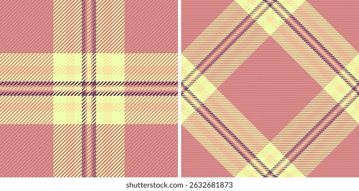 Stylish pastel plaid patterns in two variations classic check and a modern diamond design. Ideal for textile design, fashion, stationery, or website backgrounds.