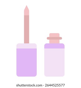 Elegante pastel-cor batom e unha polonês garrafas, ideal para a promoção de beleza, moda, ou produto cosmético.