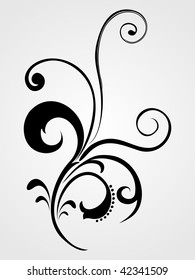 stylish pattern black isolated tattoo, vector illustration