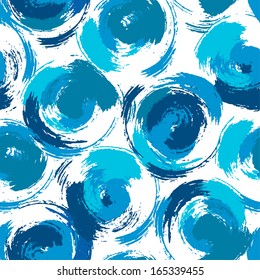 Stylish pattern with blue grunge circles. Vector illustration