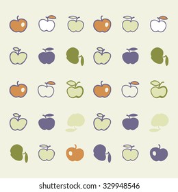 Stylish pattern with color with abstract apples. Vector illustration. The tissue sample with an abstract pattern.