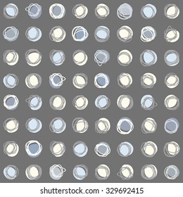 Stylish pattern with color grunge circles. Vector illustration. The tissue sample with an abstract pattern.