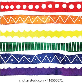 
Stylish pattern with colorful stripes and ethnic patterns.