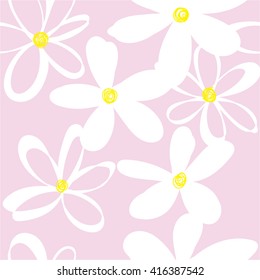 
Stylish pattern with daisies . Abstract flowers , a vector drawing by hand.
