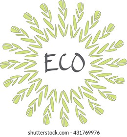 Stylish pattern with eco floral theme. (Can be used as texture for cards, invitations, DIY projects, web sites or for any other design.)