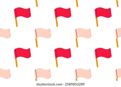 A stylish pattern featuring red and pink flags symbolizing activism and solidarity
