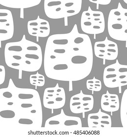 Stylish pattern with graphic monstera leaves in trendy flat style. It can be used for printing on fabric, wallpaper.