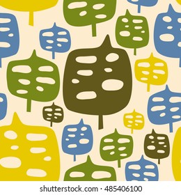 Stylish pattern with graphic monstera leaves in trendy flat style. It can be used for printing on fabric, wallpaper.