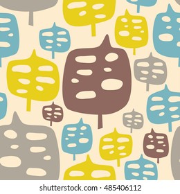 Stylish pattern with graphic monstera leaves in trendy flat style. It can be used for printing on fabric, wallpaper.