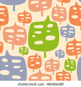 Stylish pattern with graphic monstera leaves in trendy flat style. It can be used for printing on fabric, wallpaper.