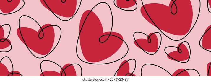 a stylish pattern. seamless texture of hearts. vector graphics. background for Valentine's Day decoration, February 14th, love.