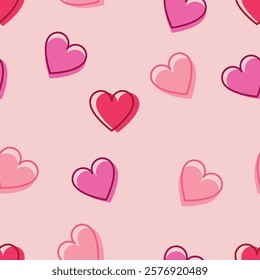 a stylish pattern. seamless texture of hearts. vector graphics. background for Valentine's Day decoration, February 14th, love.