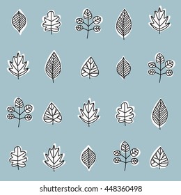 Stylish pattern with stylized leaves