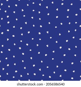 Un elegante patrón de puntos blancos se desliza sobre un fondo azul oscuro. Para invitaciones de boda, postales, afiches, etiquetas de cosméticos y perfumes. Ilustración del vector