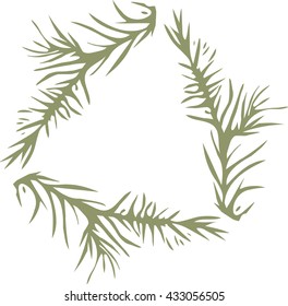 Stylish pattern with a wreath of fir branches. (Can be used as texture for cards, invitations, DIY projects, web sites or for any other design.)
