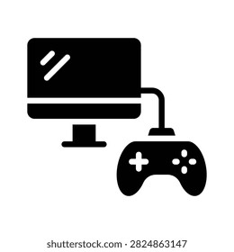 Stylish PC gaming icon with editable vector