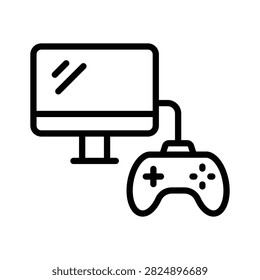 Stylish PC gaming icon with editable vector