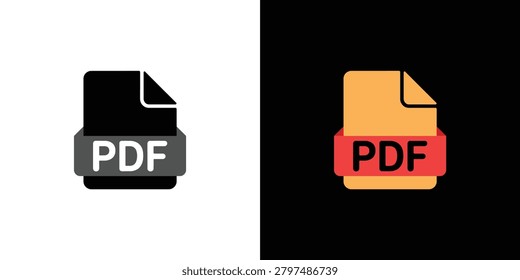 Stylish PDF file icons in sleek gray and vibrant orange perfect for digital documents presentations and tech related projects emphasizing simplicity and clarity