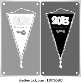 Stylish pennants withs a wish for the new year. Happy new year