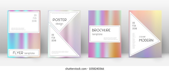 Stylish perfect template for Brochure, Annual Report, Magazine, Poster, Corporate Presentation, Portfolio, Flyer. Awesome pastel hologram cover page.