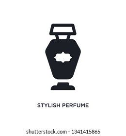 stylish perfume bottle isolated icon. simple element illustration from woman clothing concept icons. stylish perfume bottle editable logo sign symbol design on white background. can be use for web