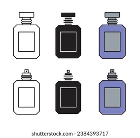 Stylish perfume bottle thin line vector icon.eps illustration