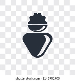 Stylish perfume bottle vector icon isolated on transparent background, Stylish perfume bottle logo concept