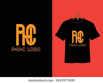 Stylish PHC letter t shirt vector graphic design
