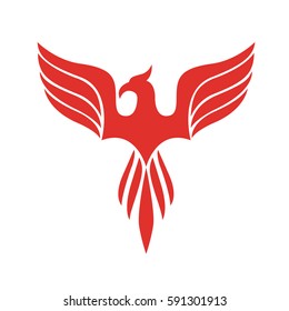 Stylish phoenix spreading its wings logo to convey renew and alive. Suitable for life coaching business or medical healing services.