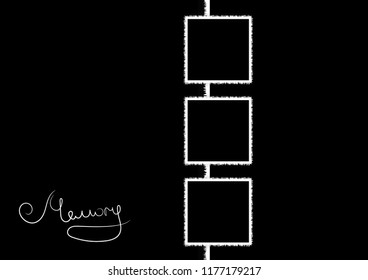 Stylish photo frames and borders template for wedding photo collage and children. Vector illustration