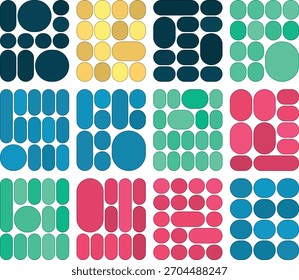 Conjunto de layout de grade de bento de pílula elegante criado para trabalho de design digital profissional
