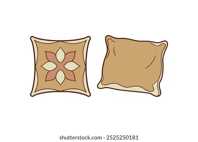 Diseño de almohada elegante para dormir, Ilustración vectorial perfecta para la decoración del hogar, confort y estética acogedora del dormitorio