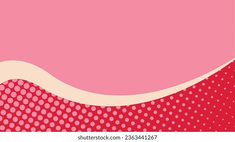 Stylish pink background adorned with graceful white curved lines and halftone accents, creating a chic and modern visual. This composition adds an elegant touch to your design projects