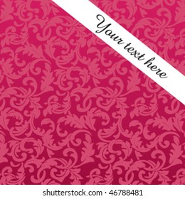 Stylish, pink, baroque card