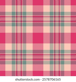 Stylish pink and beige plaid pattern.  Perfect for textile design, fashion, websites, or scrapbooking projects.  This seamless texture offers a soft, yet vibrant aesthetic.