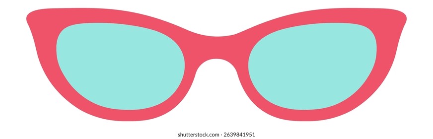 Stylish pink cat eye sunglasses with light blue lenses represent summer fashion, providing eye protection and a trendy accessory for sunny days