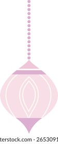Elegante lanterna pendurada rosa com forma ornamentada e fio de conta, adequado para celebrações islâmicas, gráficos decorativos ou visuais de festival.