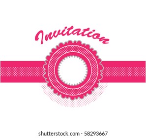 Stylish pink invitation card