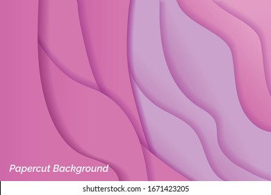Stylish Pink papercut background design