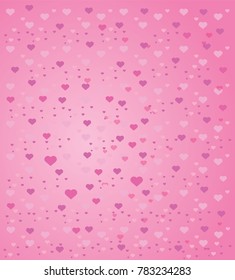 stylish pink pattern with hearts. Vector illustration