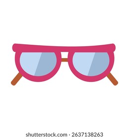 Stylish pink sunglasses with rounded frames and light blue lenses, isolated on a white background.  A minimalist design perfect for summer fashion, travel, or optical themes.