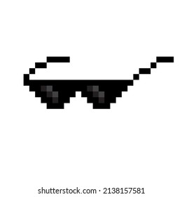 Gafas de píxeles elegantes, un gran diseño para cualquier propósito. Fondo de arte de píxeles de estilo de 8 bits. Ilustración vectorial. imagen de stock. 