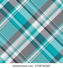 Patrón de cuadros con estilo con tonos de verde azulado, gris y blanco. Ideal para fondos, textiles, diseños o conceptos de moda. Versátil y moderno.