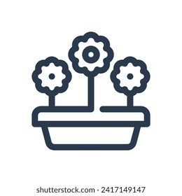 Stylish Planter Box Design Vector Icon Illustration