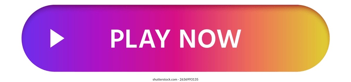 Stylish play now button featuring a trendy gradient transitioning from purple to orange, complemented by a white play icon. Perfect for enhancing websites and apps